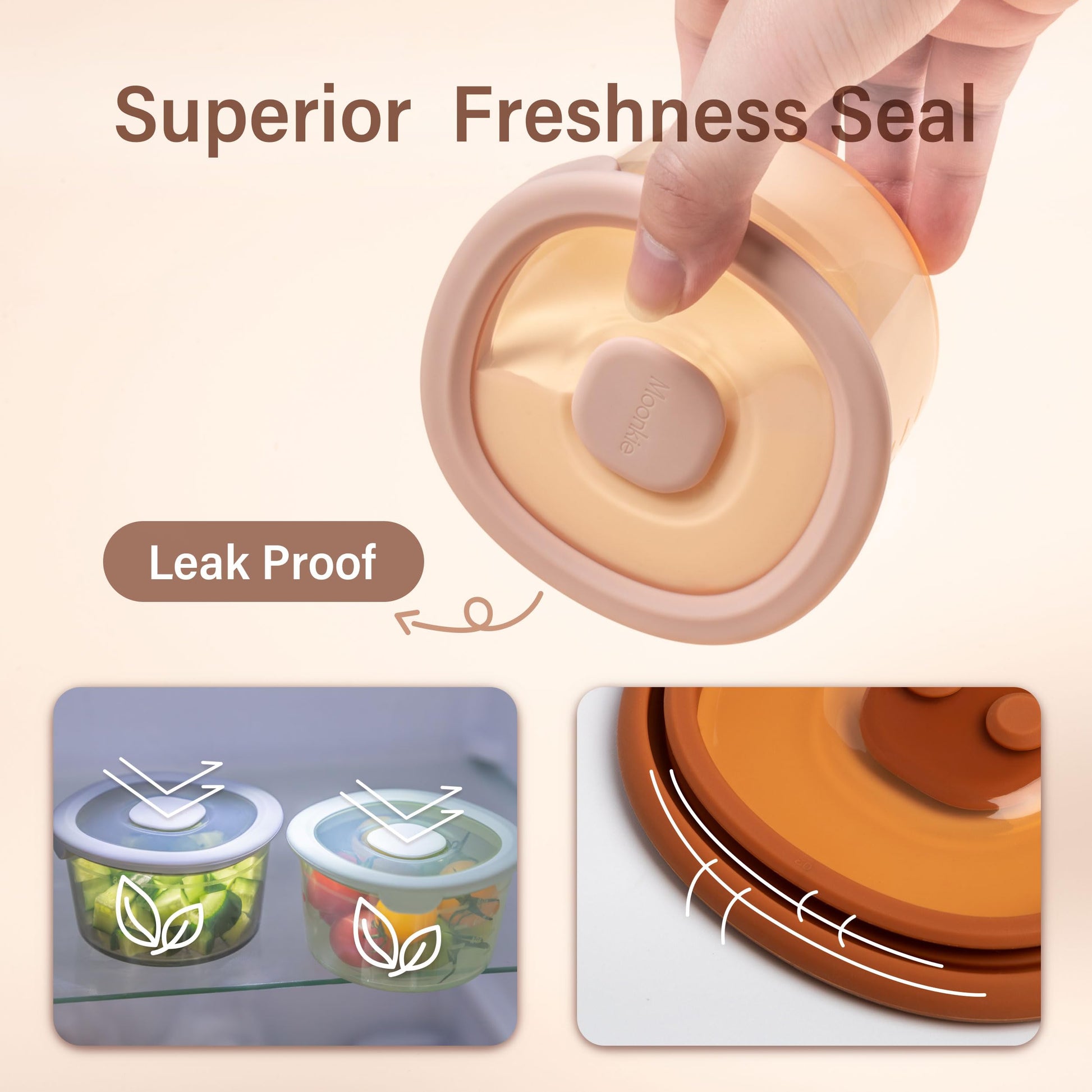 Moonkie baby food containers showing volume measurements