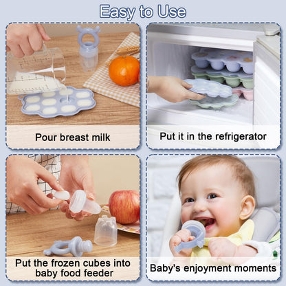 KingKam silicone freezer tray for baby food storage