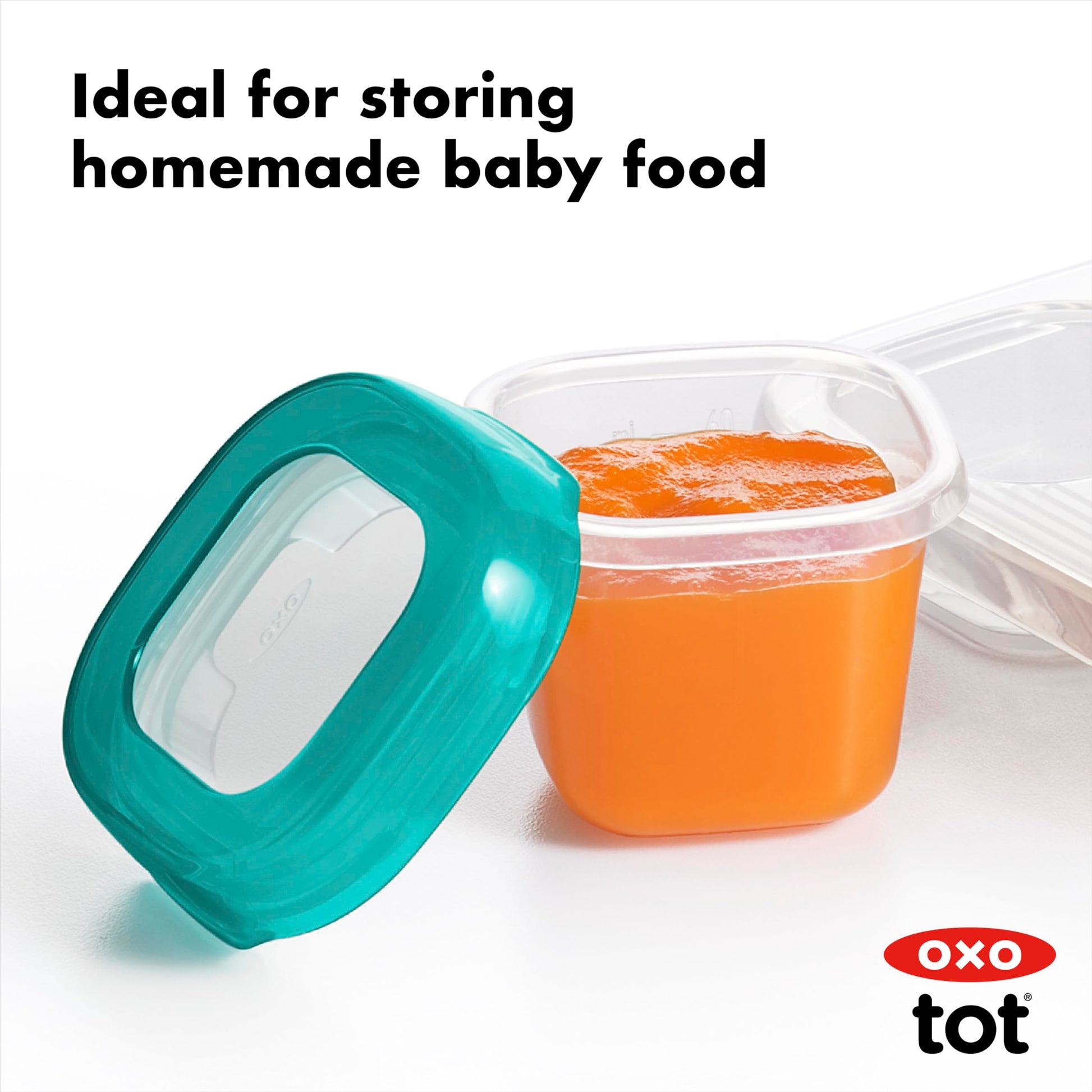 Stack of Oxo Tot Baby Blocks in freezer tray