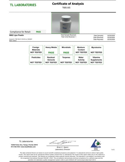 Top view of Renue By Science LIPO Fisetin premium packaging for healthy aging support.