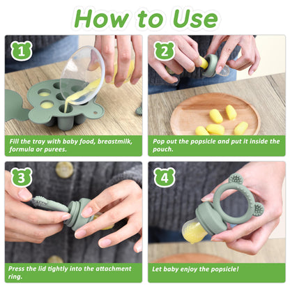 Top view of silicone freezer tray for baby food