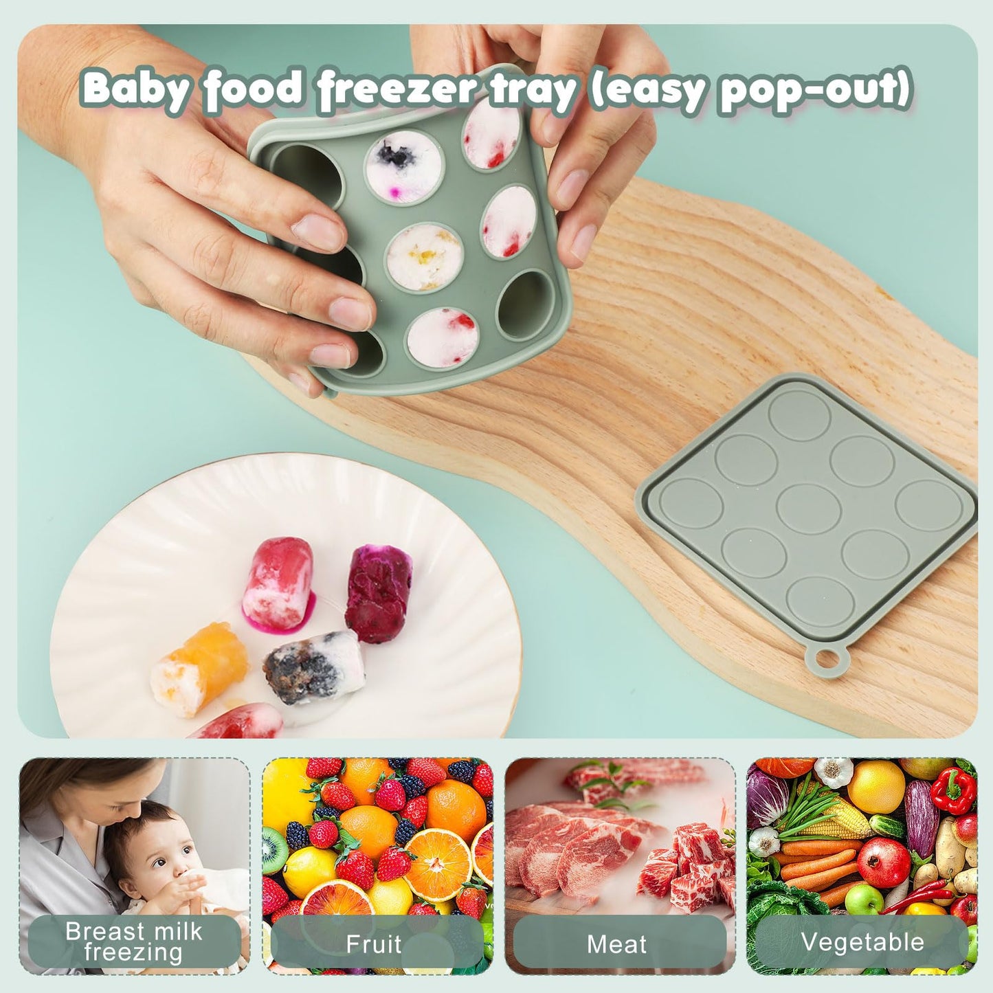 Haakaa silicone popsicle mold tray for breastmilk