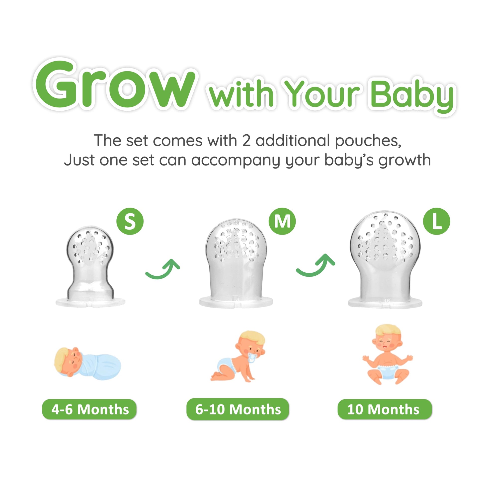 Baby holding LittlesJoy silicone fruit feeder comfortably