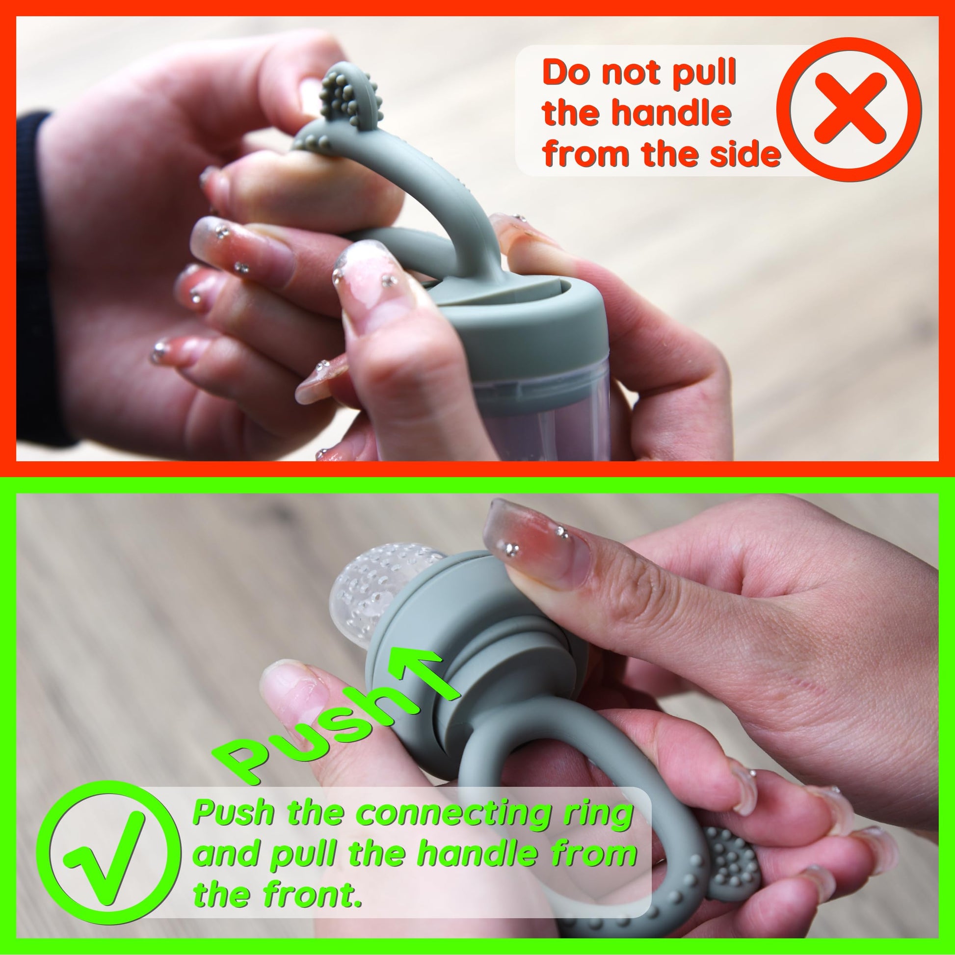 Exploded view of LittlesJoy baby feeder parts