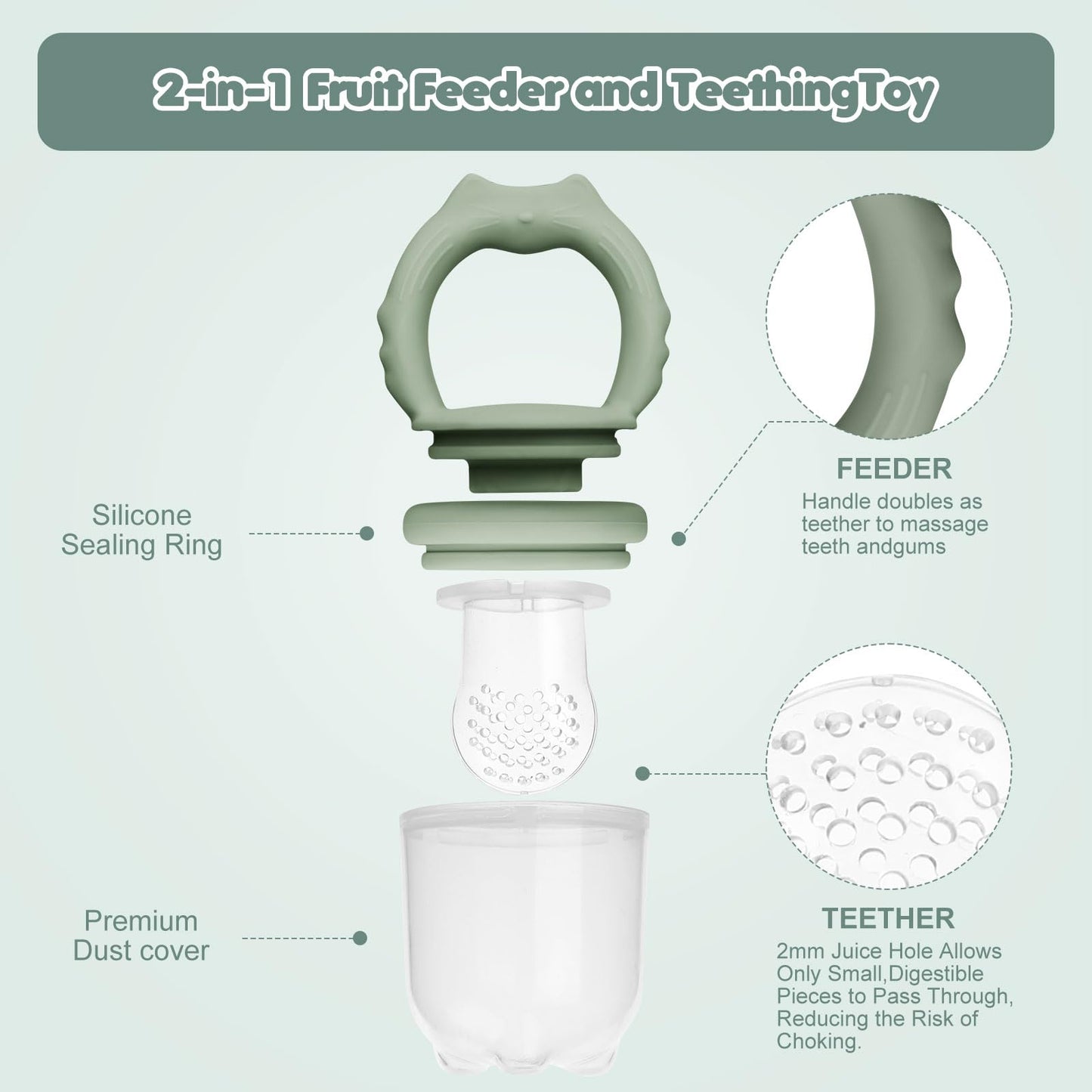 Interchangeable silicone pacifier sacs for haakaa feeder