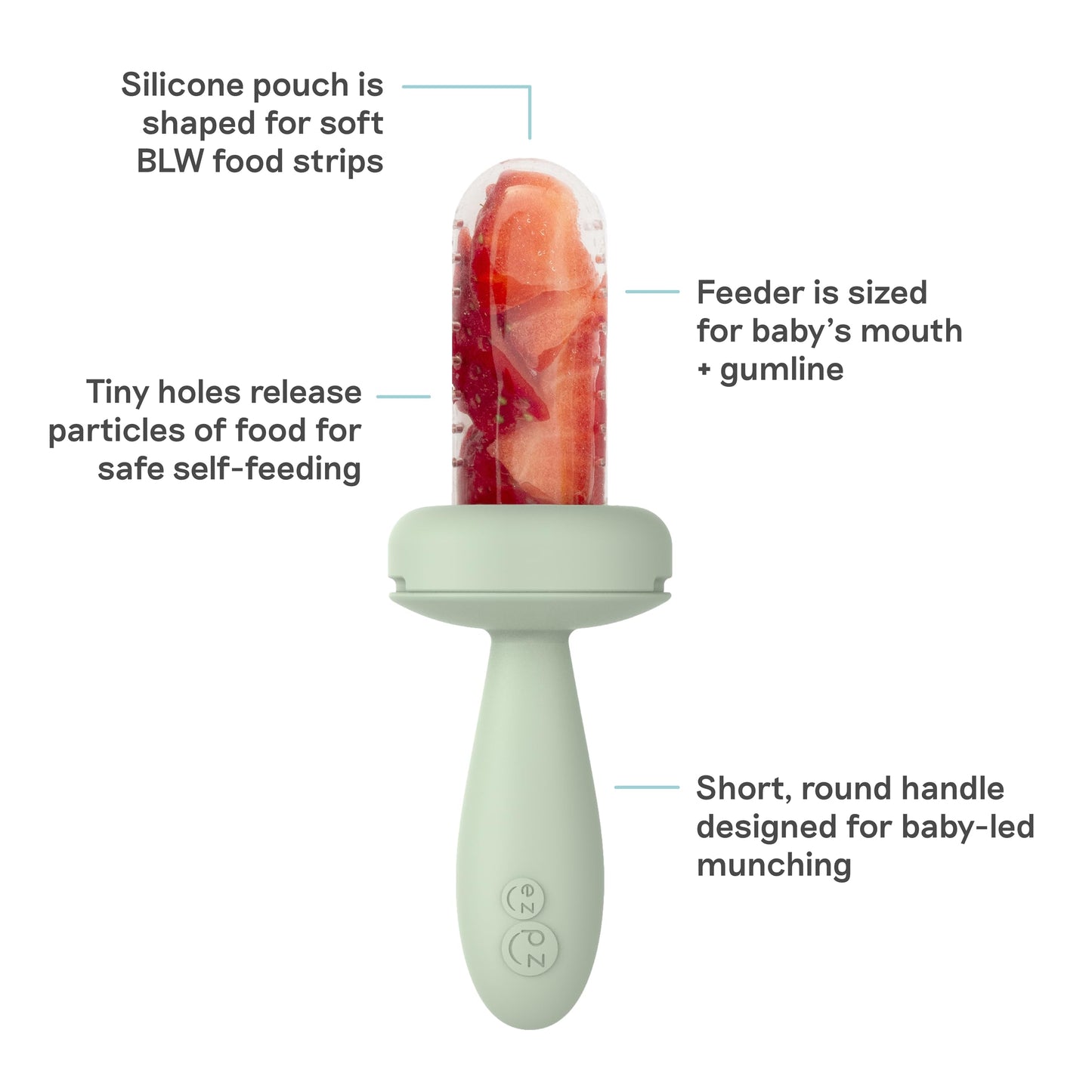 Ezpz sage silicone feeder for infants holding soft food