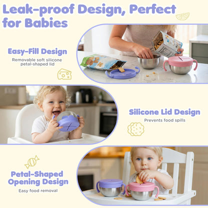 Toddler snack cup with removable silicone handle detail