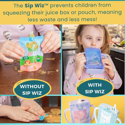 Dinneractive Sip Wiz toddler juice box holder side profile