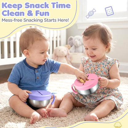 Side profile of Theoni toddler snack cup with silicone grip