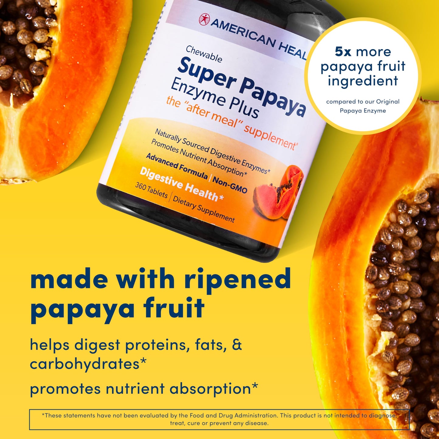 Close-up of the chewable digestive enzyme wafers showing texture and natural peppermint ingredients from American Health.