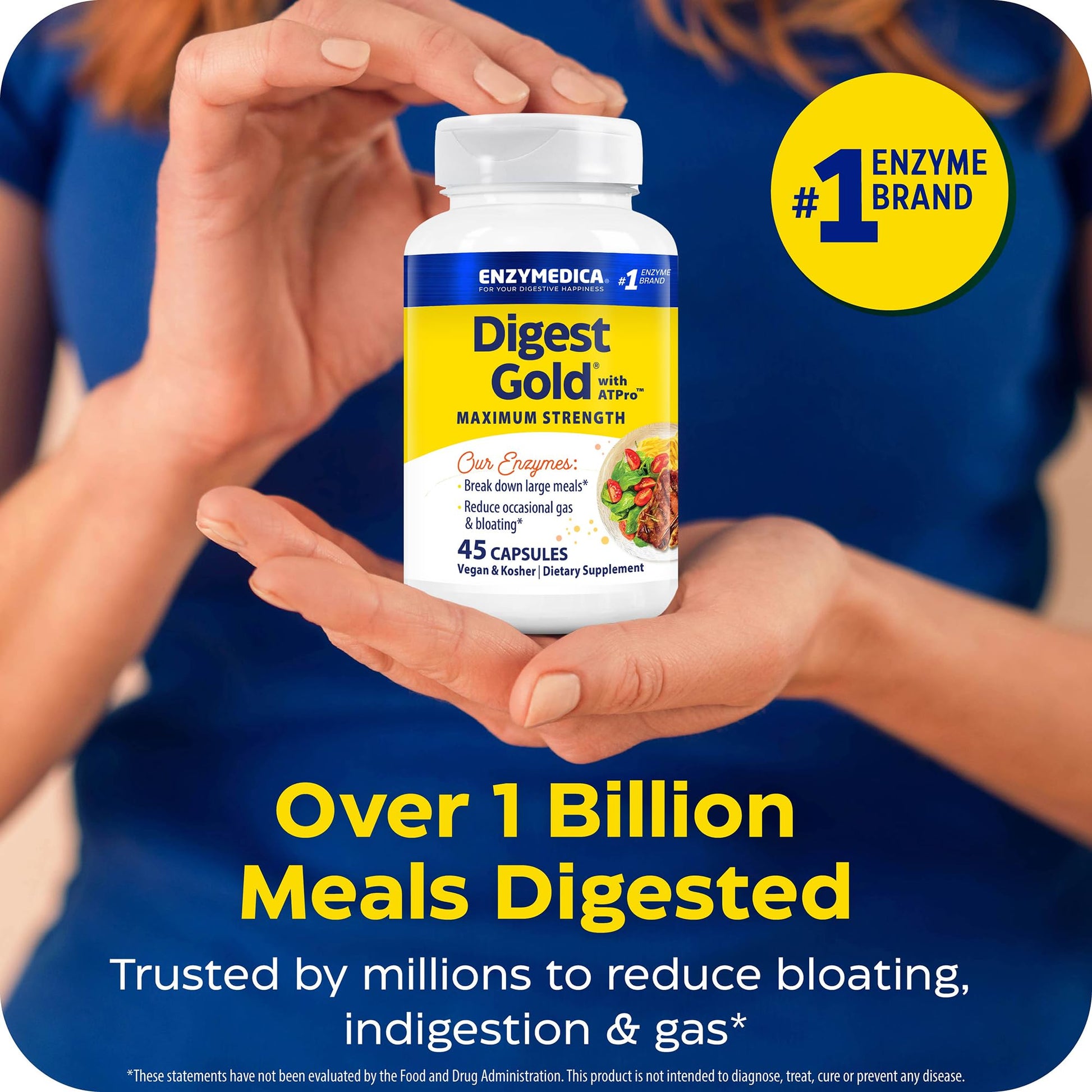 Enzymedica authentic dietary supplement packaging demonstrating complete carbohydrate and protein breakdown