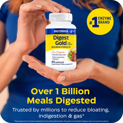 Enzymedica authentic dietary supplement packaging demonstrating complete carbohydrate and protein breakdown