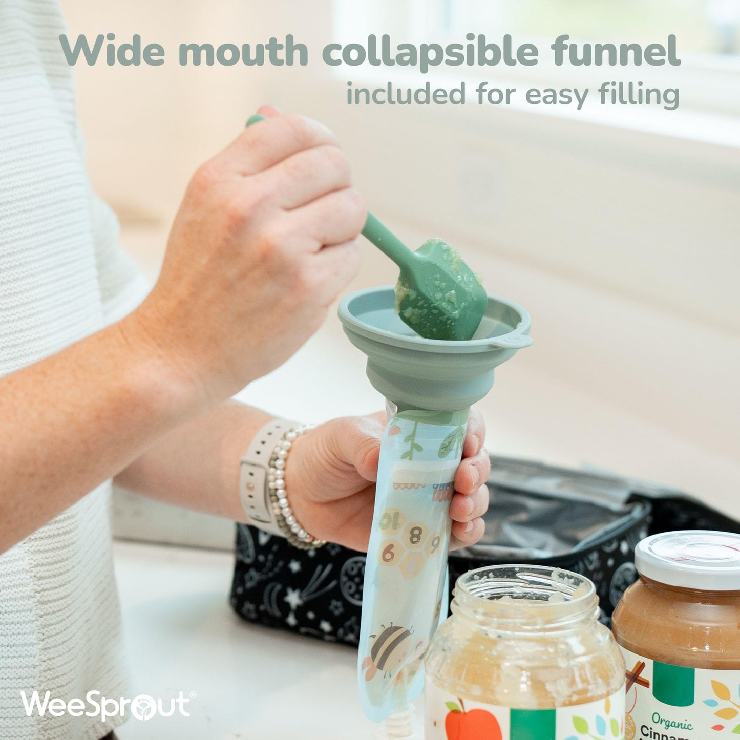 WeeSprout pouches in a freezer setting