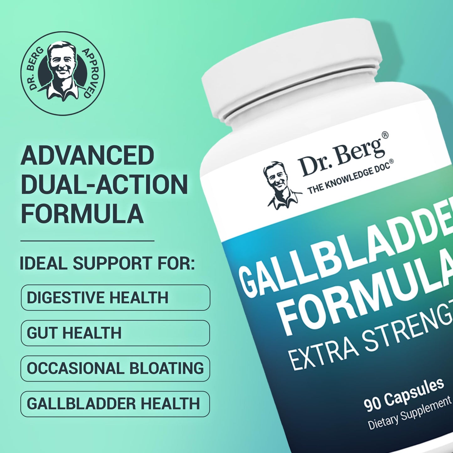 Dr. Berg Nutritionals Gallbladder Formula with purified ox bile powder supplement facts label