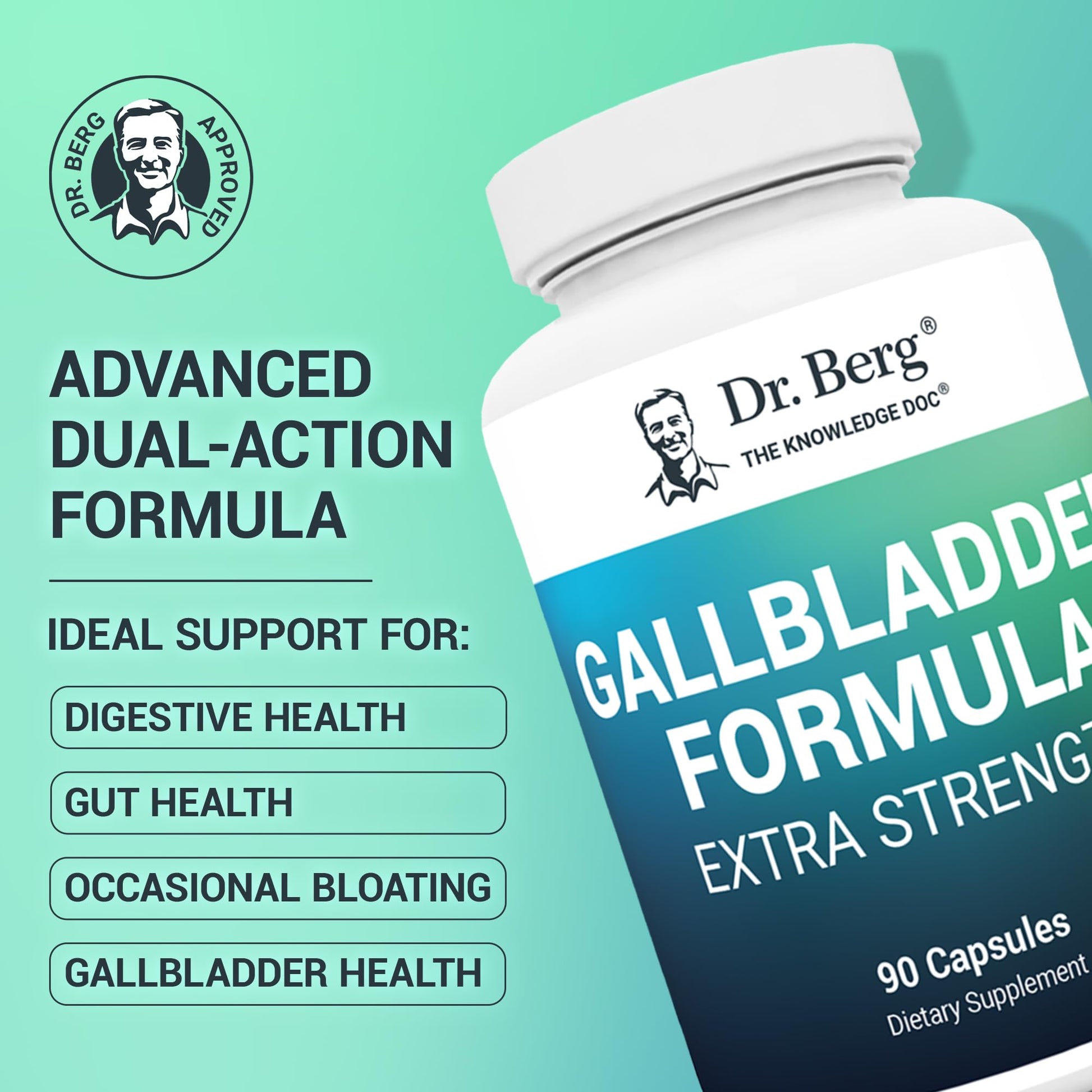 Dr. Berg Nutritionals Gallbladder Formula with purified ox bile powder supplement facts label