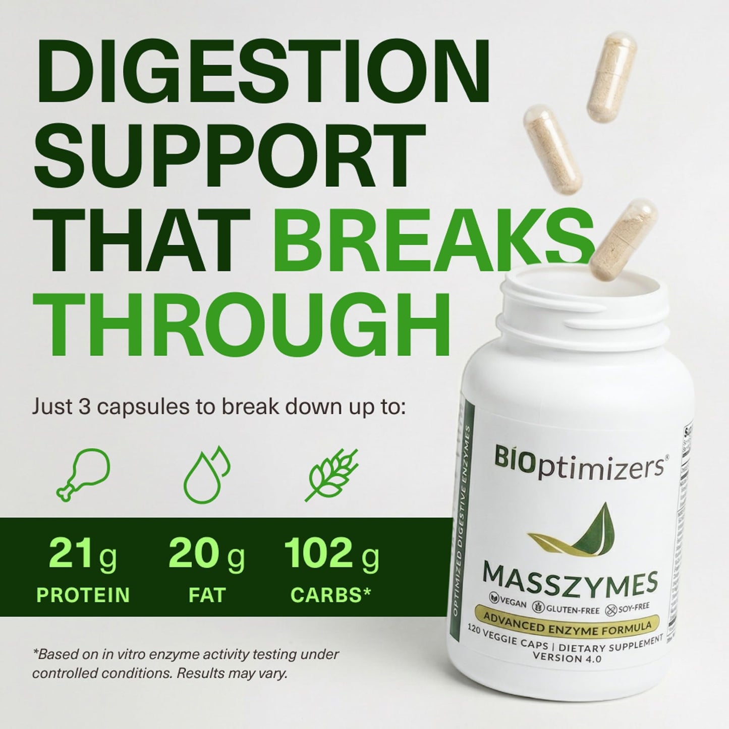 BIOptimizers MassZymes complete protein absorption supplement details