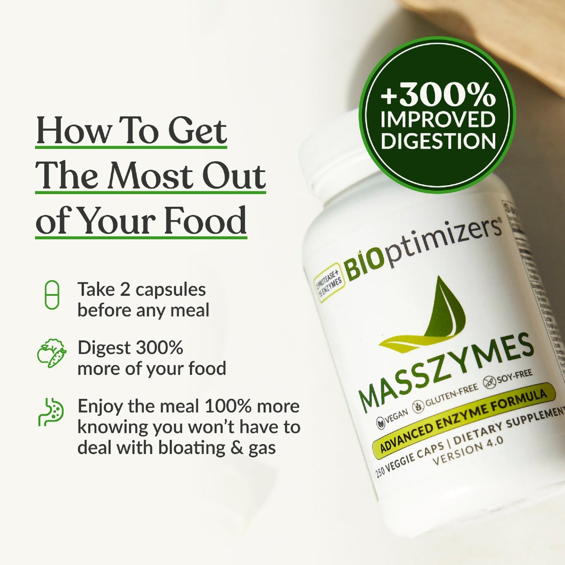 Full spectrum vegan digestive enzymes for bloating relief