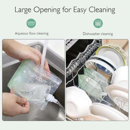 Instructions for cleaning Momcozy reusable food pouches