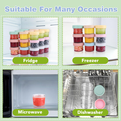 Dishwasher safe glass jars with BPA free lids organized