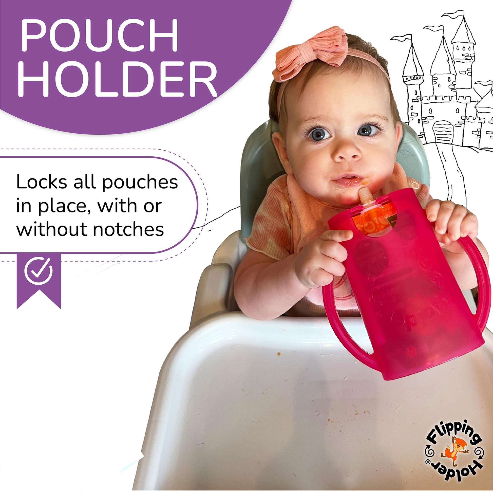 Flipping Holder showing easy grip handles for toddlers