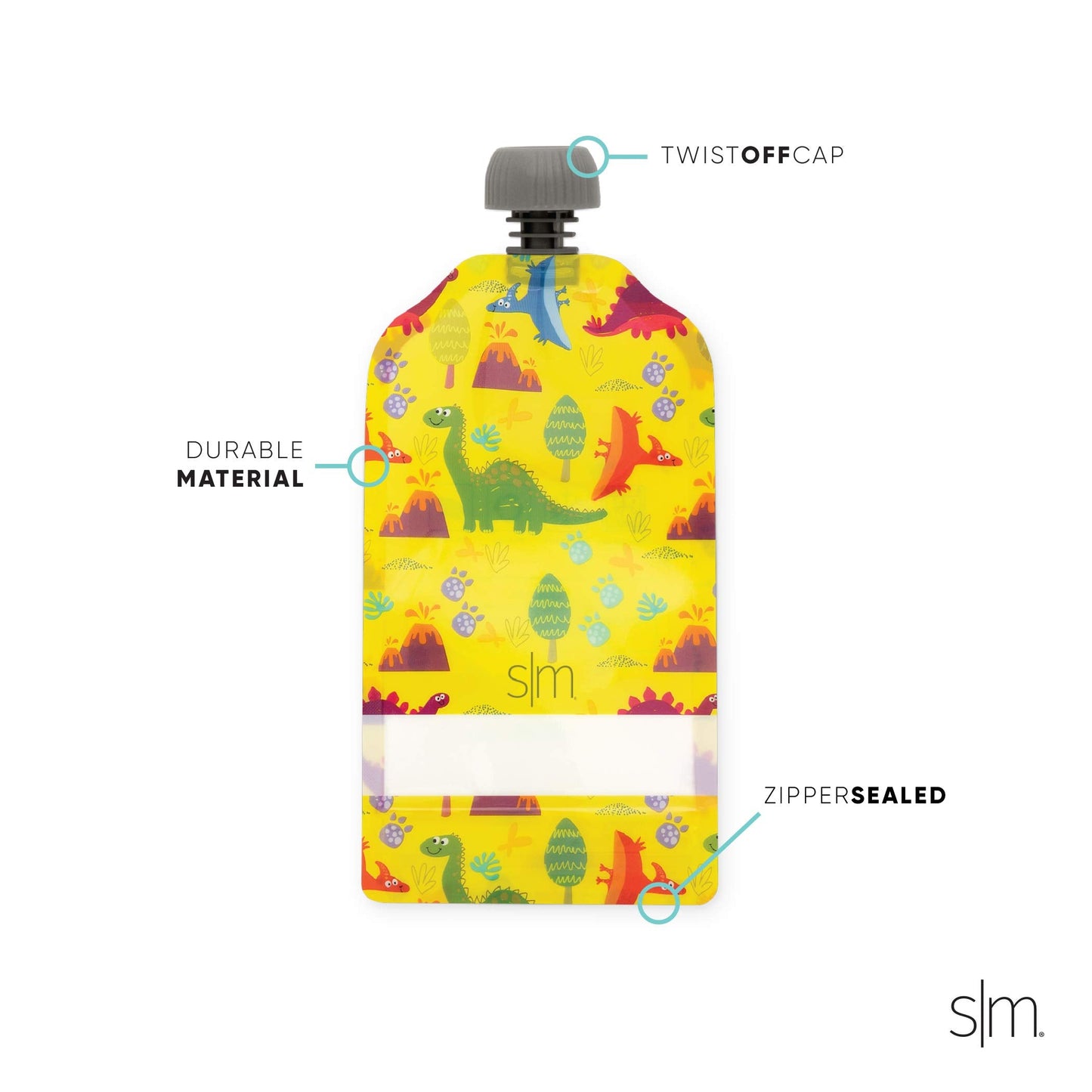 Toddler eating from Simple Modern reusable squeeze pouch