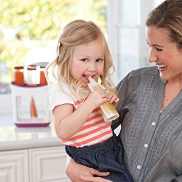 Infantino pouch side profile showing 4 fluid ounce capacity
