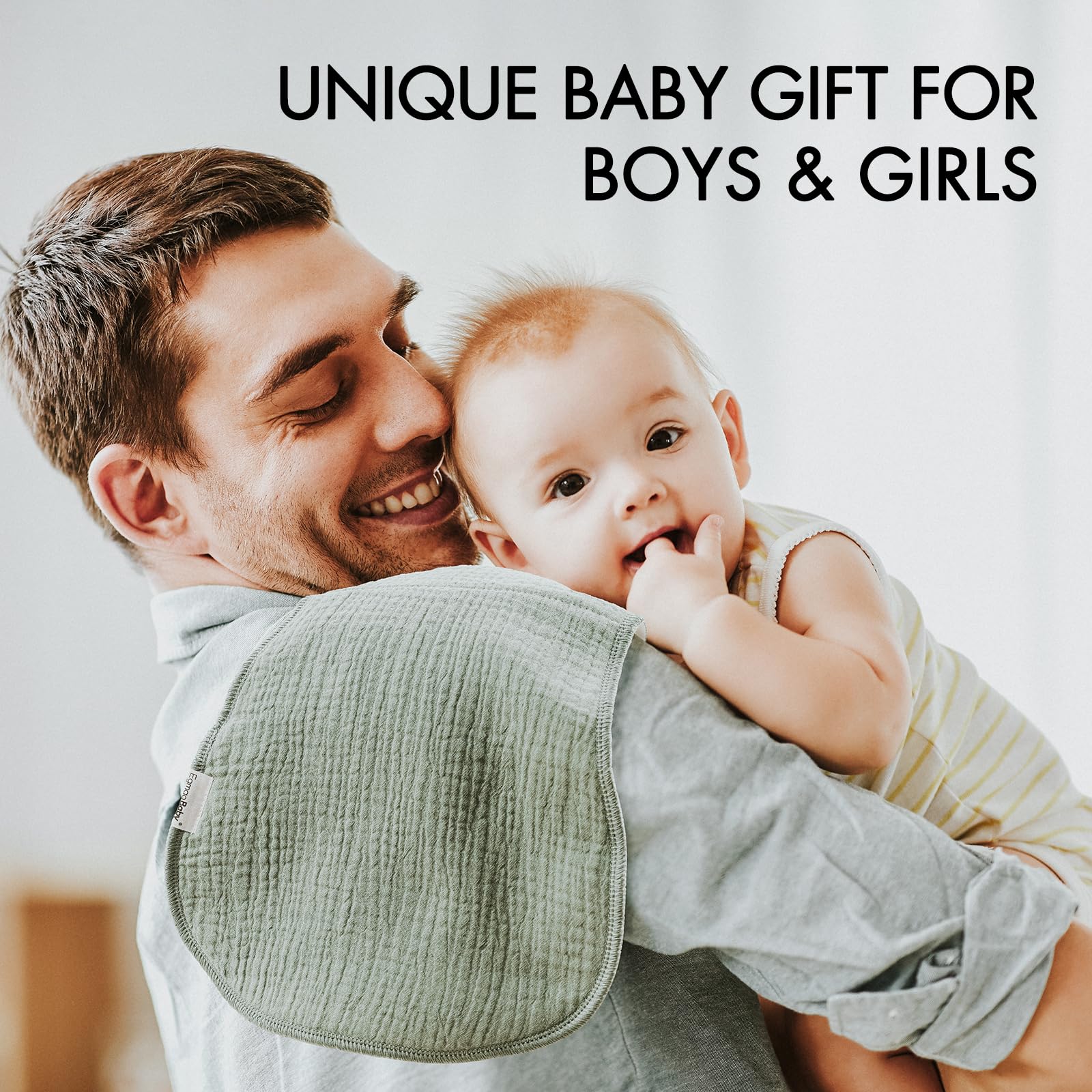 Egmao Baby burp cloths in gender-neutral earthy tones