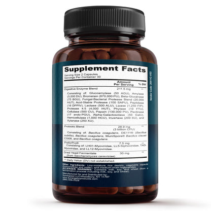 Sunergetic shelf stable advanced gut health capsules bottle display