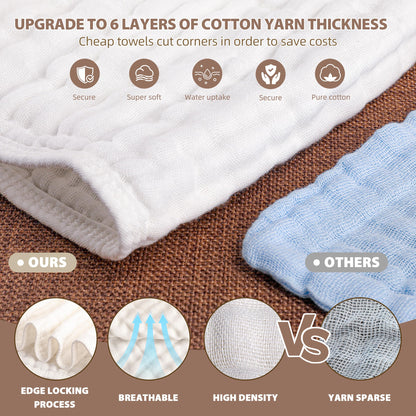 Bhytaki white cotton baby burp cloths texture close-up