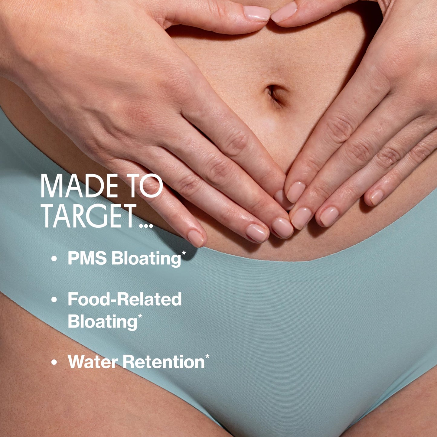 Love Wellness Bye Bye Bloat 60 count bottle highlighting bloating relief and water retention benefits
