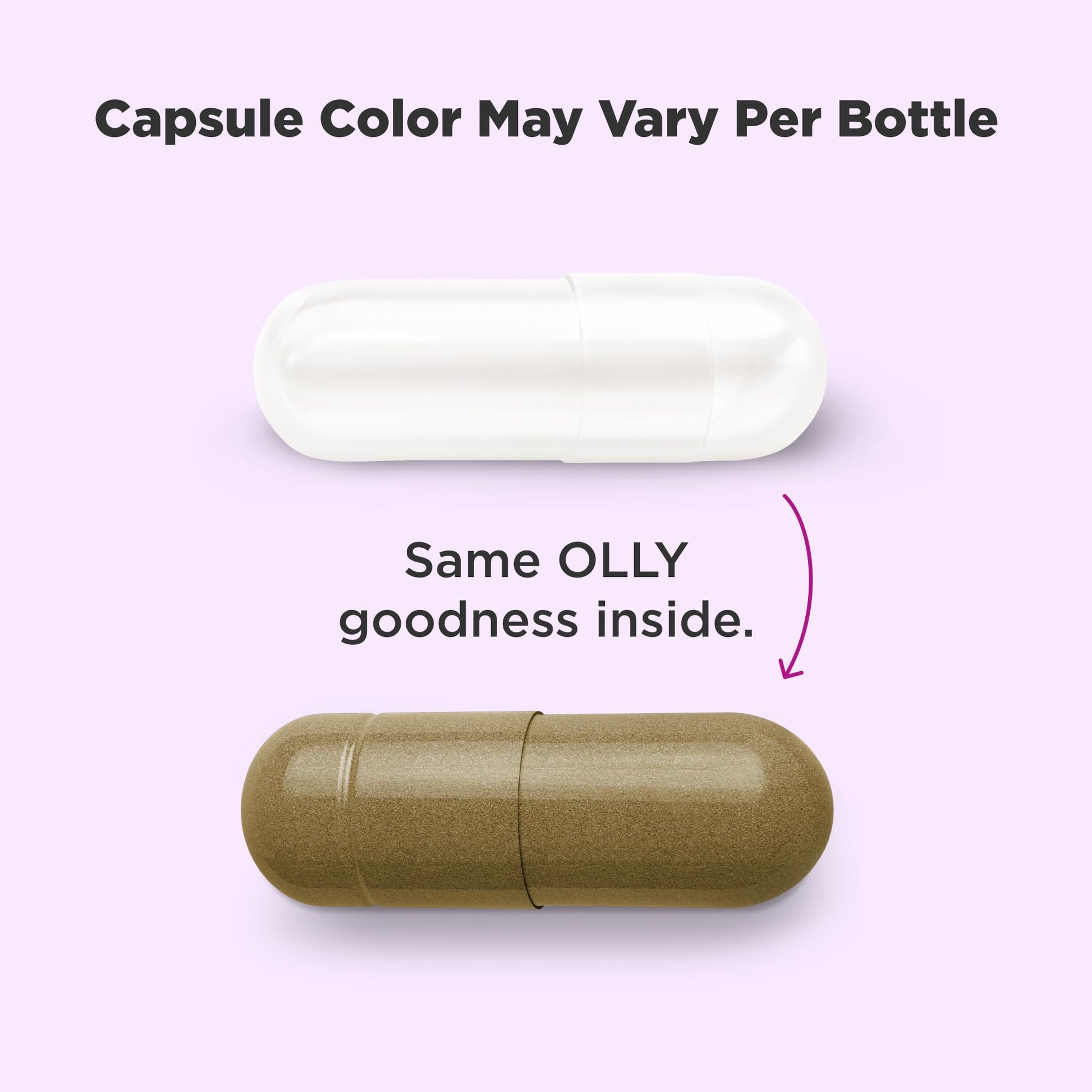 OLLY anti bloat dietary supplement bottle showing ingredient information panel