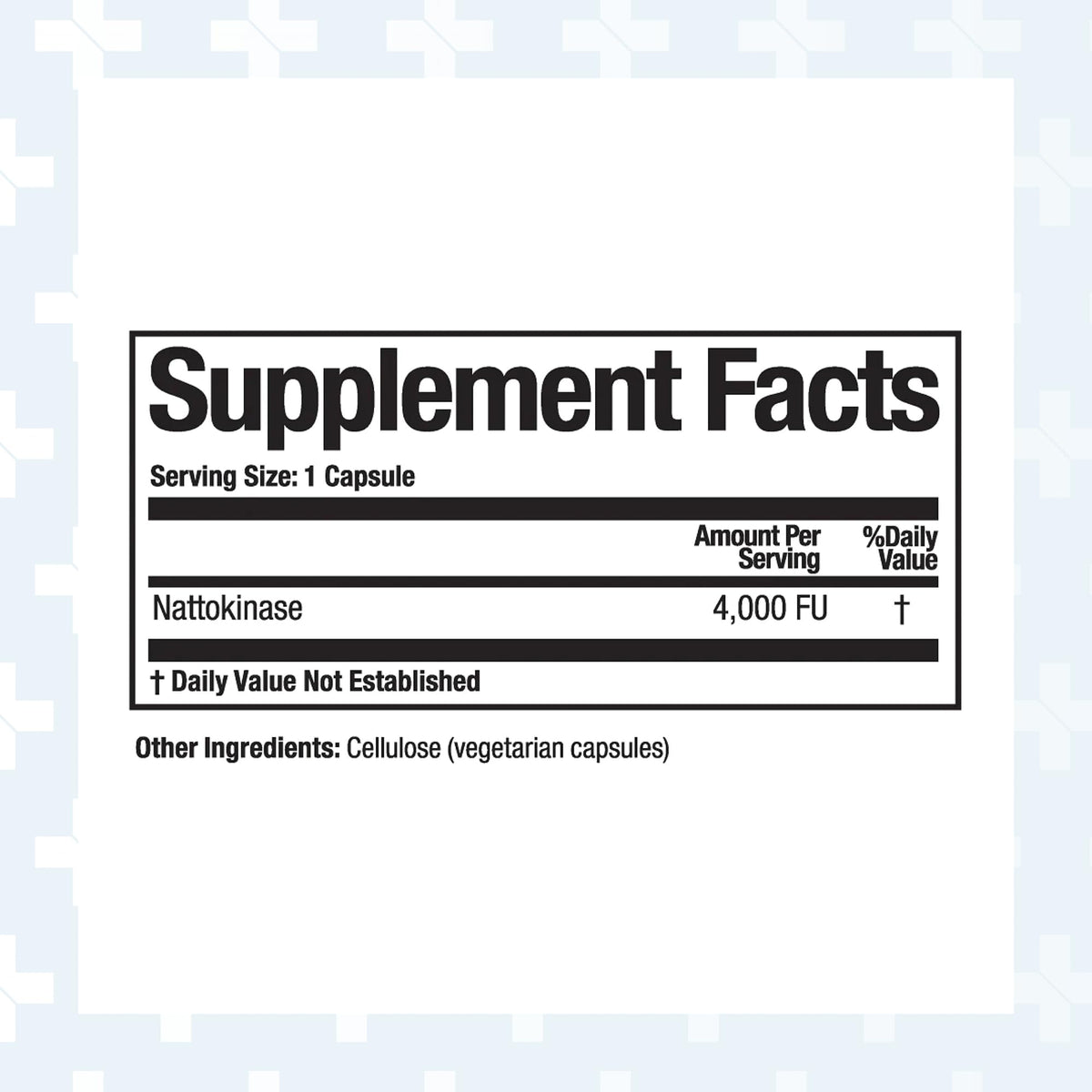 Arthur Andrew Medical Nattovena 180 capsules supplement label details