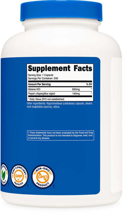 Authentic USA imported Nutricost digestive enzymes supplement bottle showing 240 capsule quantity count