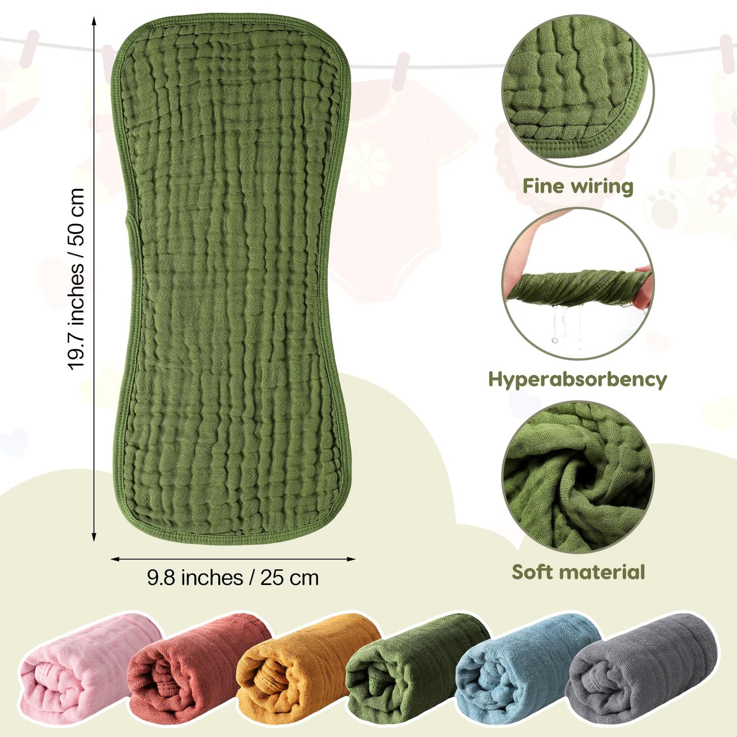 Soft organic cotton burp cloths from Newcotte set