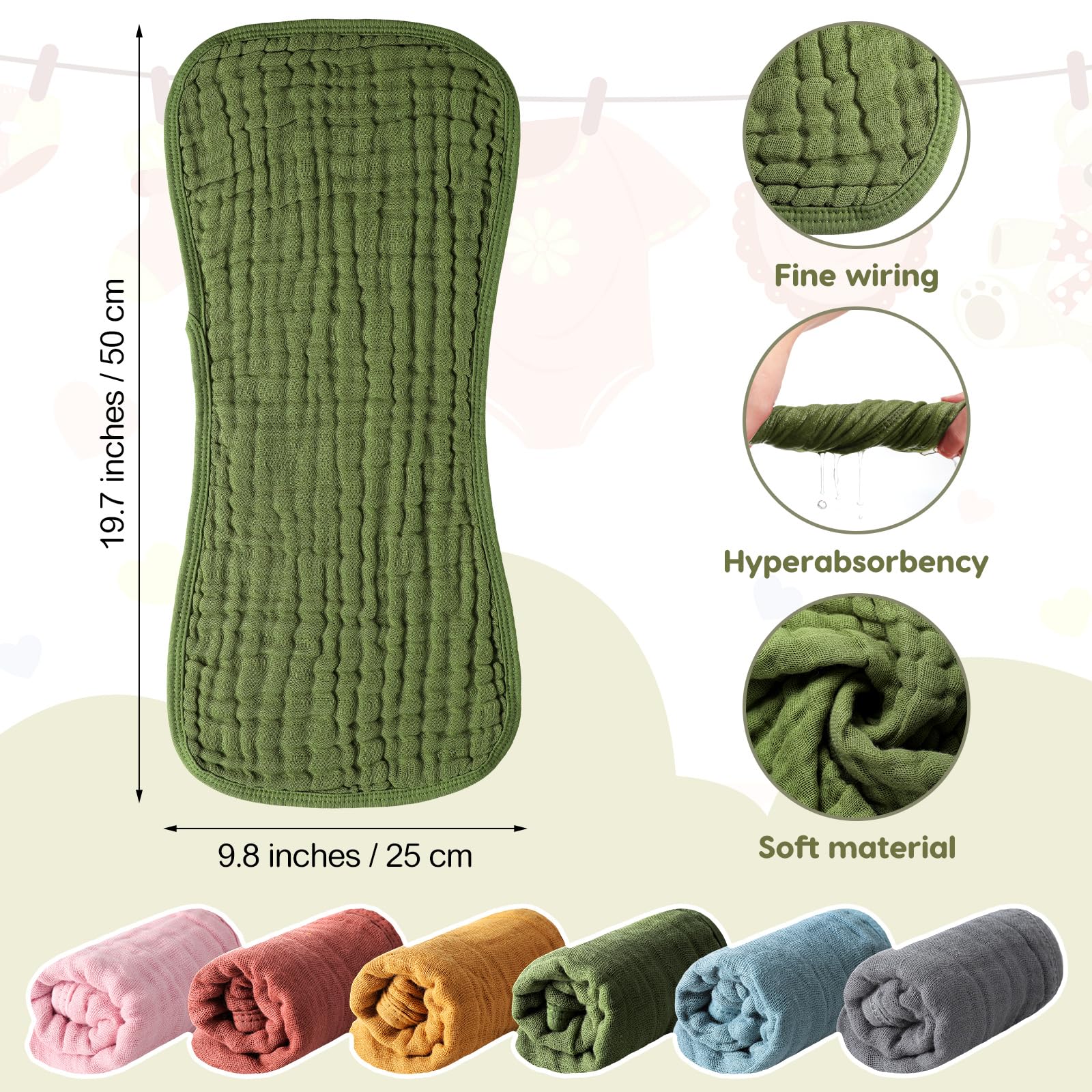 Soft organic cotton burp cloths from Newcotte set