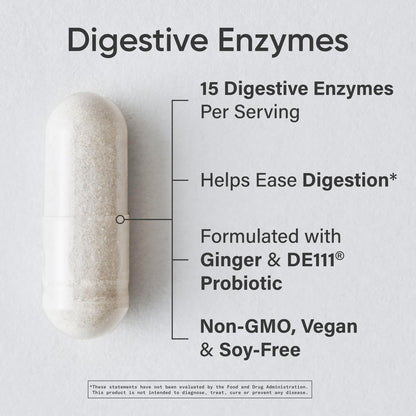 Sports Research digestive enzymes with probiotics and ginger supplement packaging details