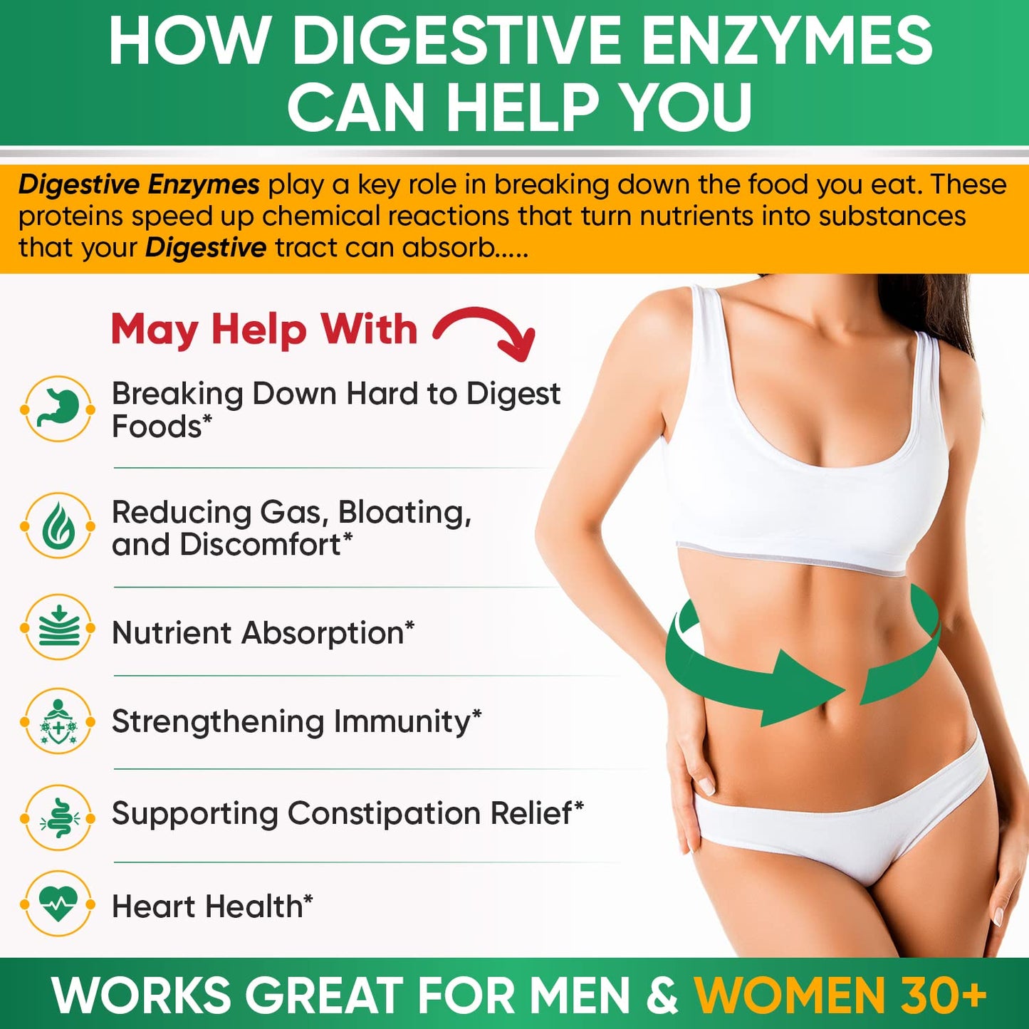 Wholesome Wellness 180 vegan capsules digestive health support bottle angled view