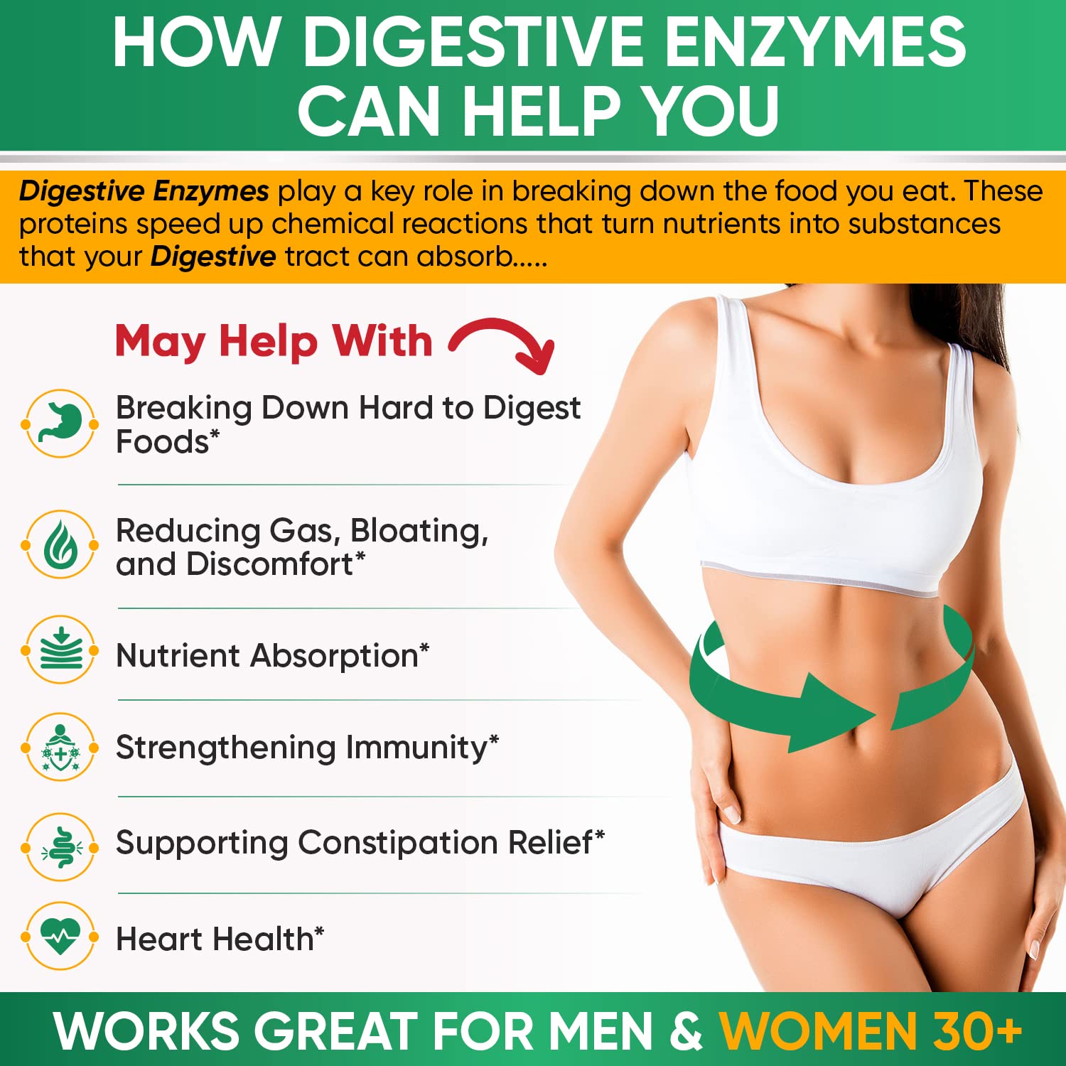 Wholesome Wellness 180 vegan capsules digestive health support bottle angled view
