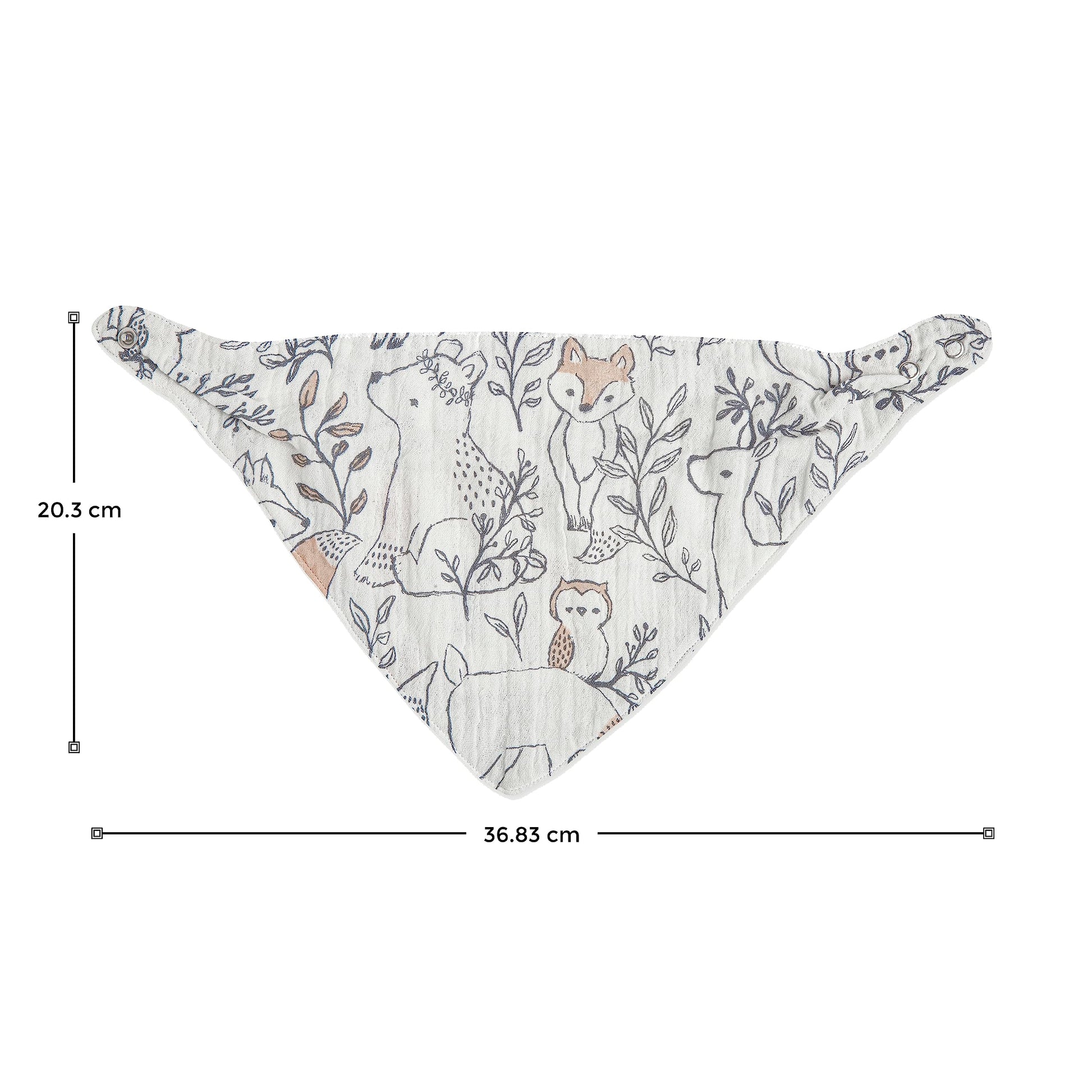 Detailed view of 4 layer cotton muslin texture on Crane Baby bibs