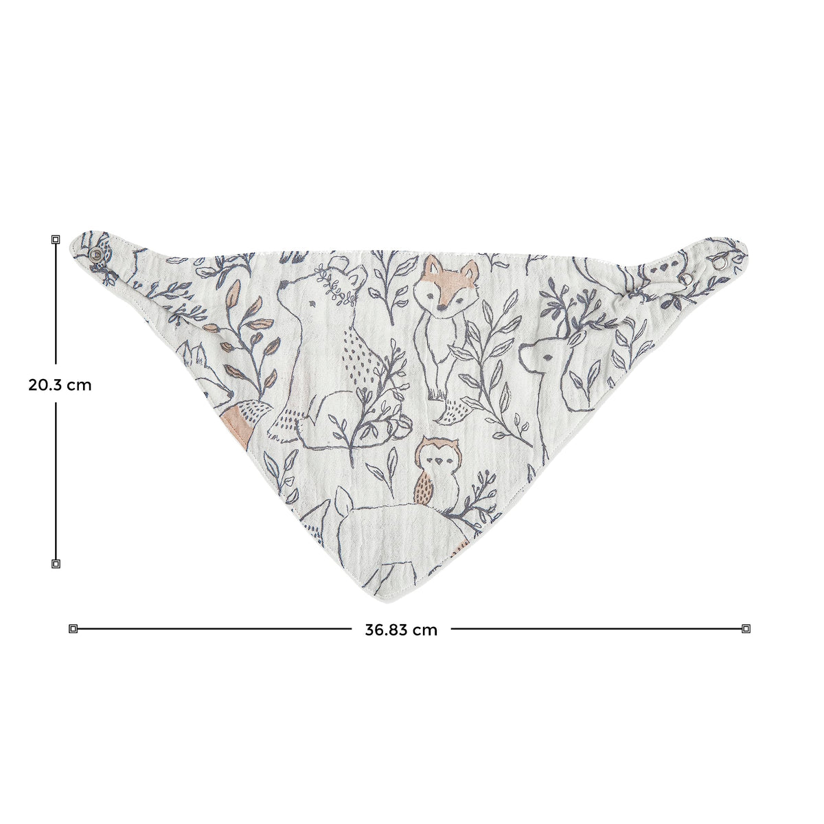 Detailed view of 4 layer cotton muslin texture on Crane Baby bibs