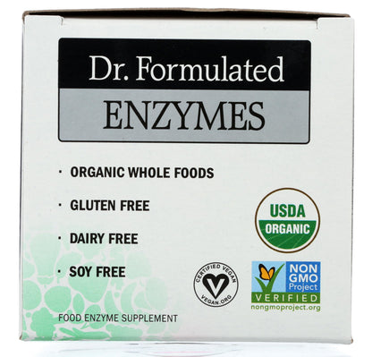 Close up of the supplement facts for Garden of Life Organic Digest Plus highlighting the twenty nine organic fruits and vegetables.