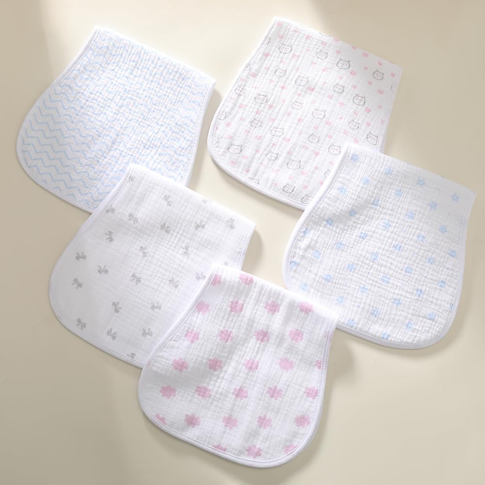 Sleepyturtle large 10x19 inch newborn burp cloths detail