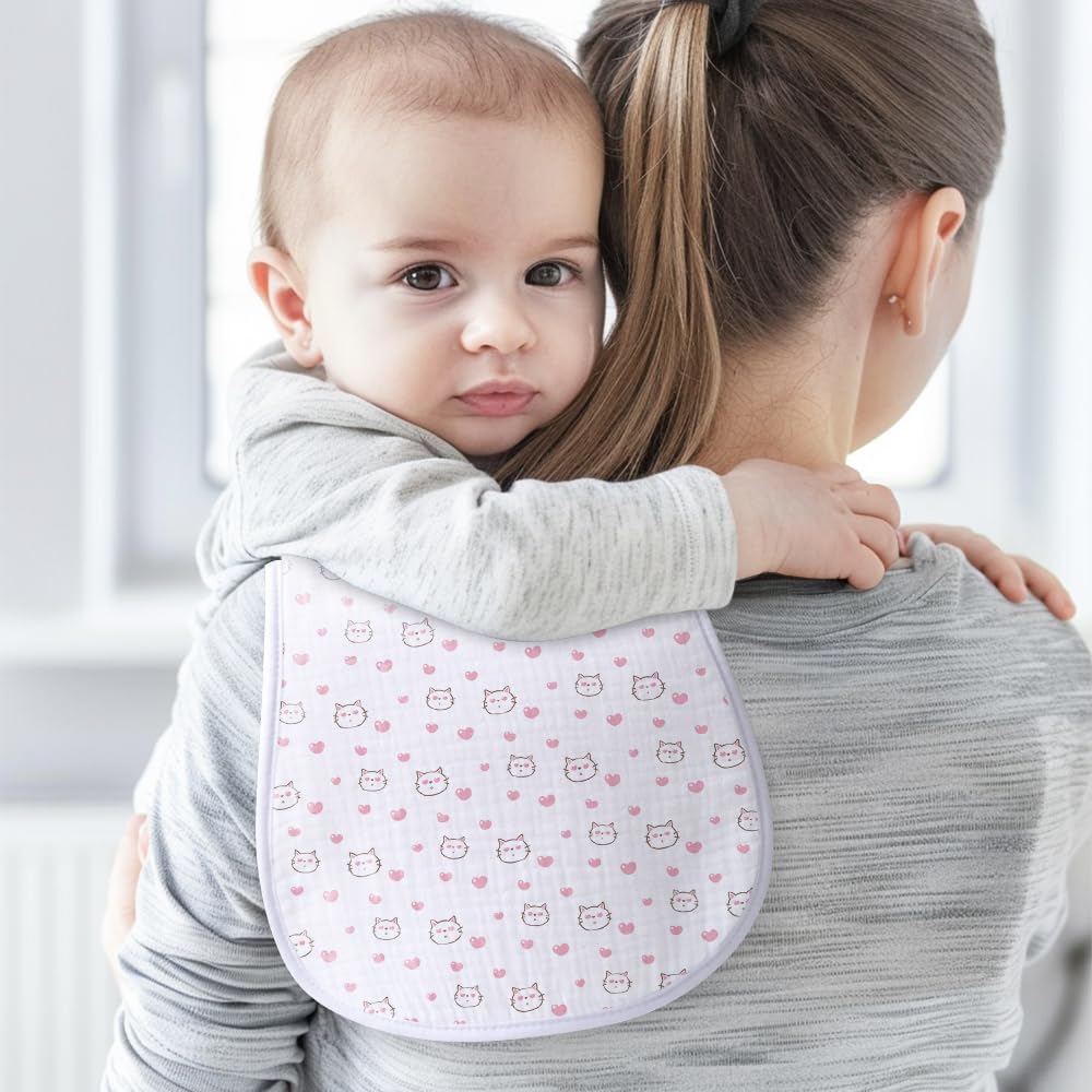 Sleepyturtle unisex baby burping cloths folded stack
