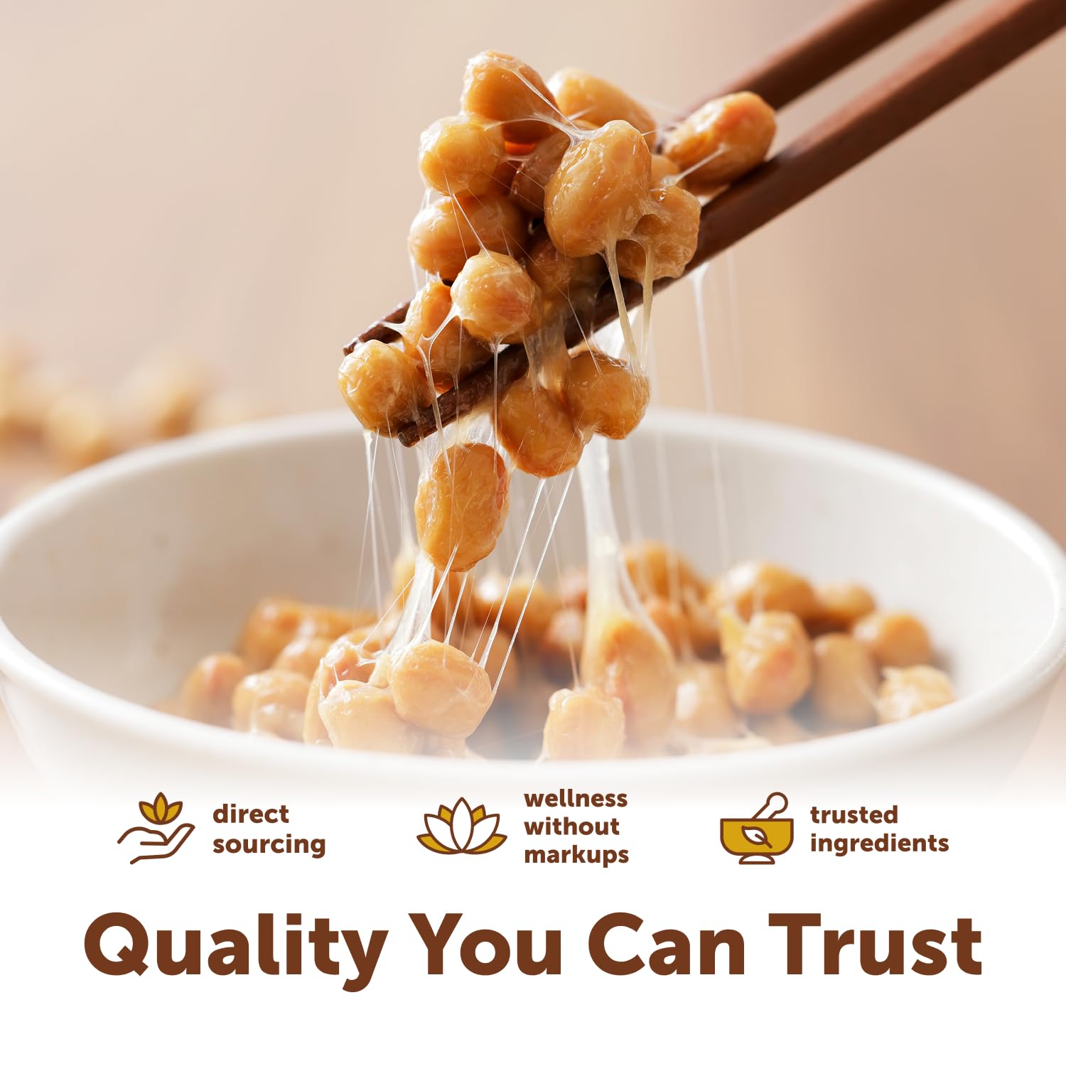 Lab tested non-GMO and gluten-free certification icons on the product pouch