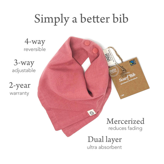 Kishu Baby 4-way reversible organic cotton muslin bibs folded
