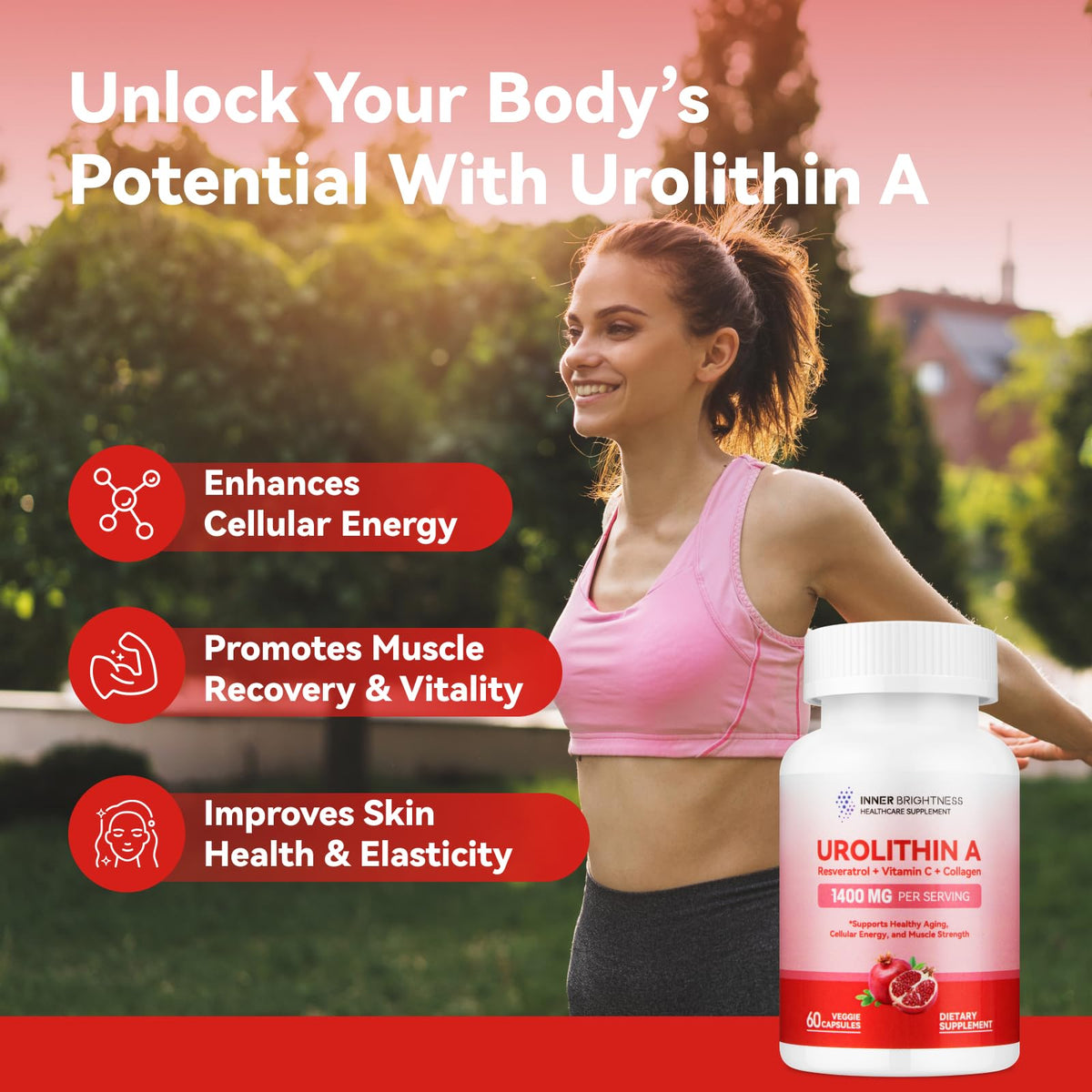 Inner Brightness Urolithin A capsules side profile packaging