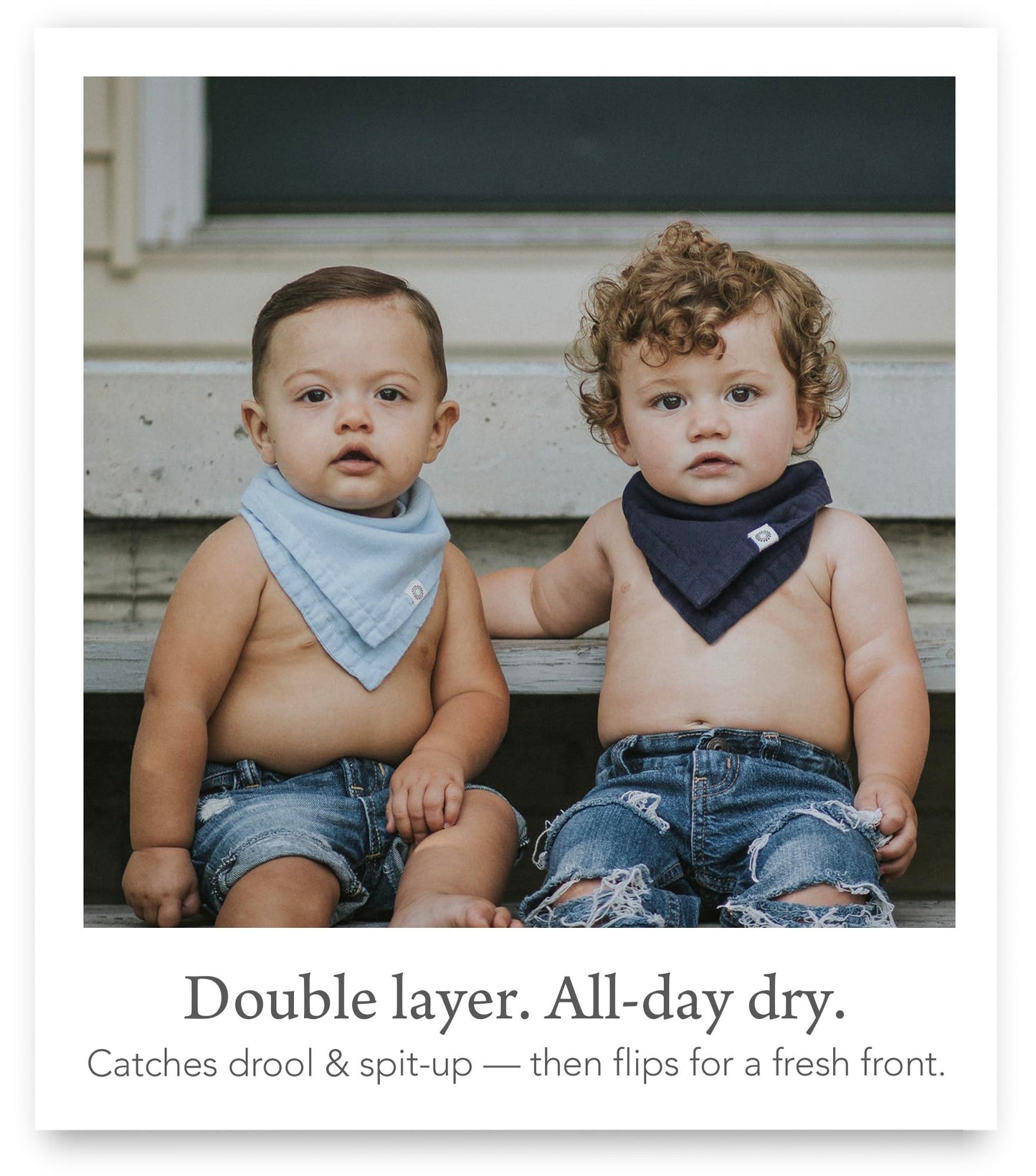 Kishu Baby bandana bibs shown in earth tone colors