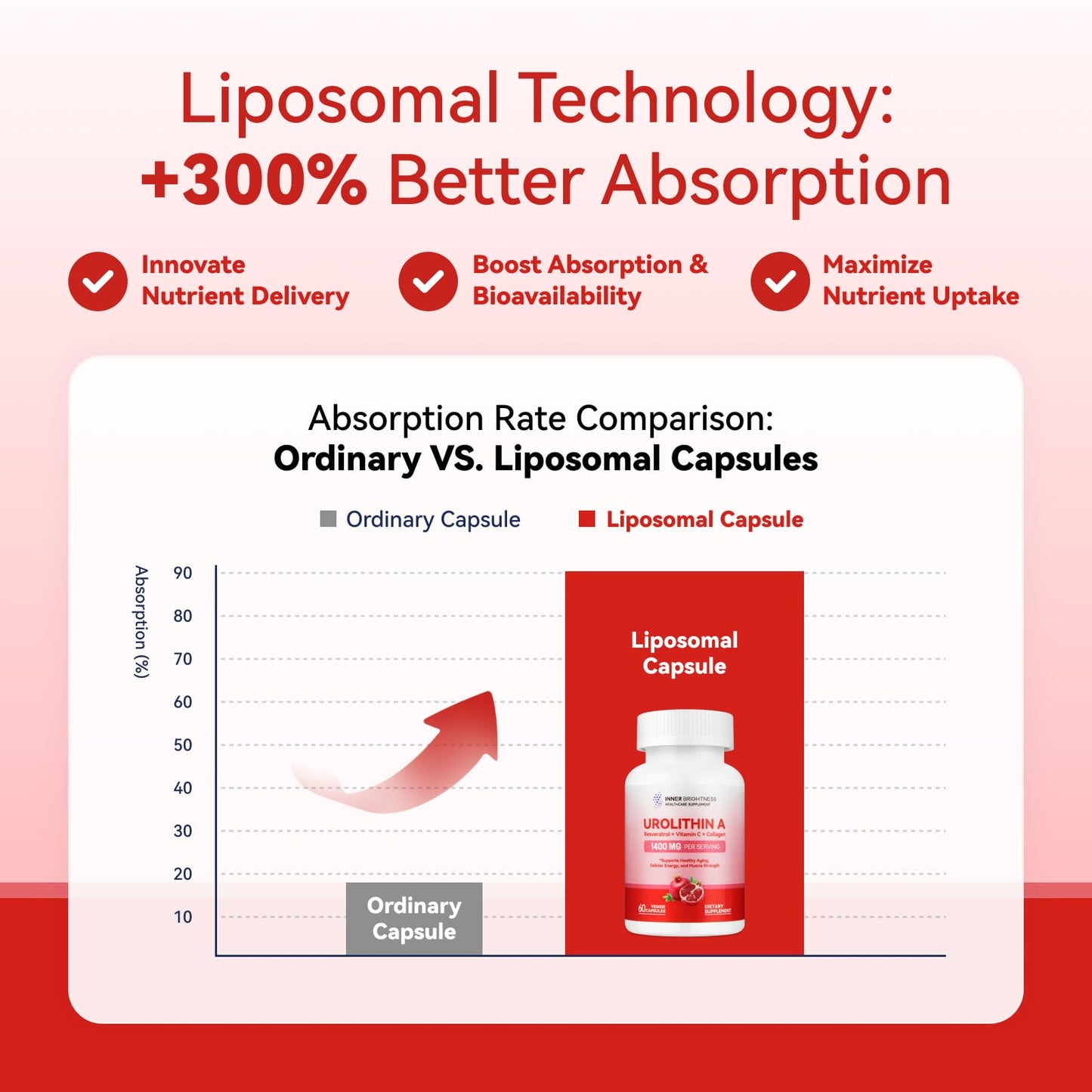 Inner Brightness Urolithin A 60 count bottle held in hand
