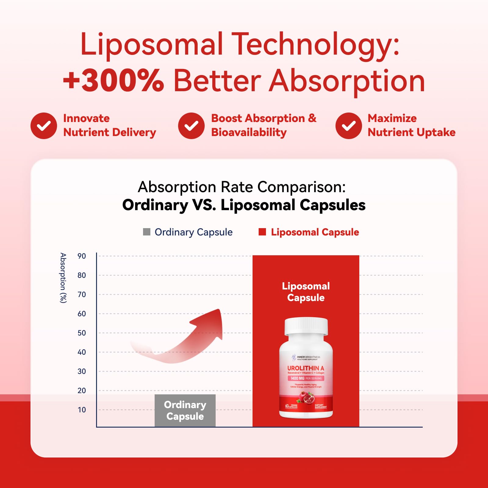 Inner Brightness Urolithin A 60 count bottle held in hand