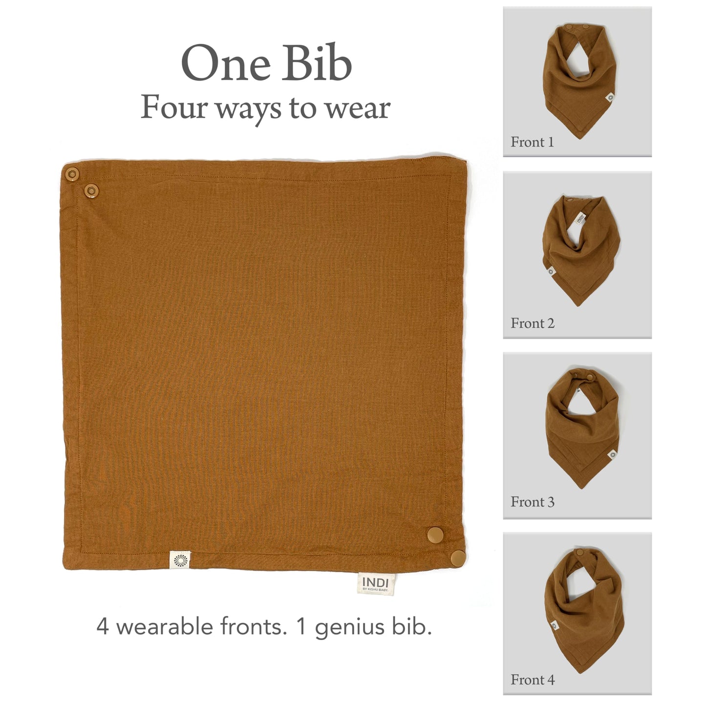 Kishu Baby bibs being used as a square burp cloth